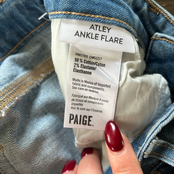 PAIGE Atley Ankle Flare Stretch Jeans Light Blue - Picture 9 of 16